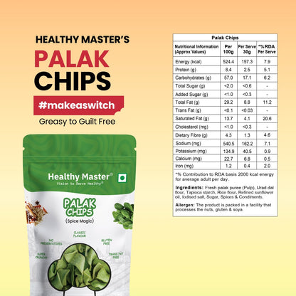 Palak & Blackgram (Urad) Chips - Light and Crispy (Spice Magic)