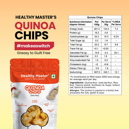Quinoa Chips - Light and Crispy (Peri-Peri)