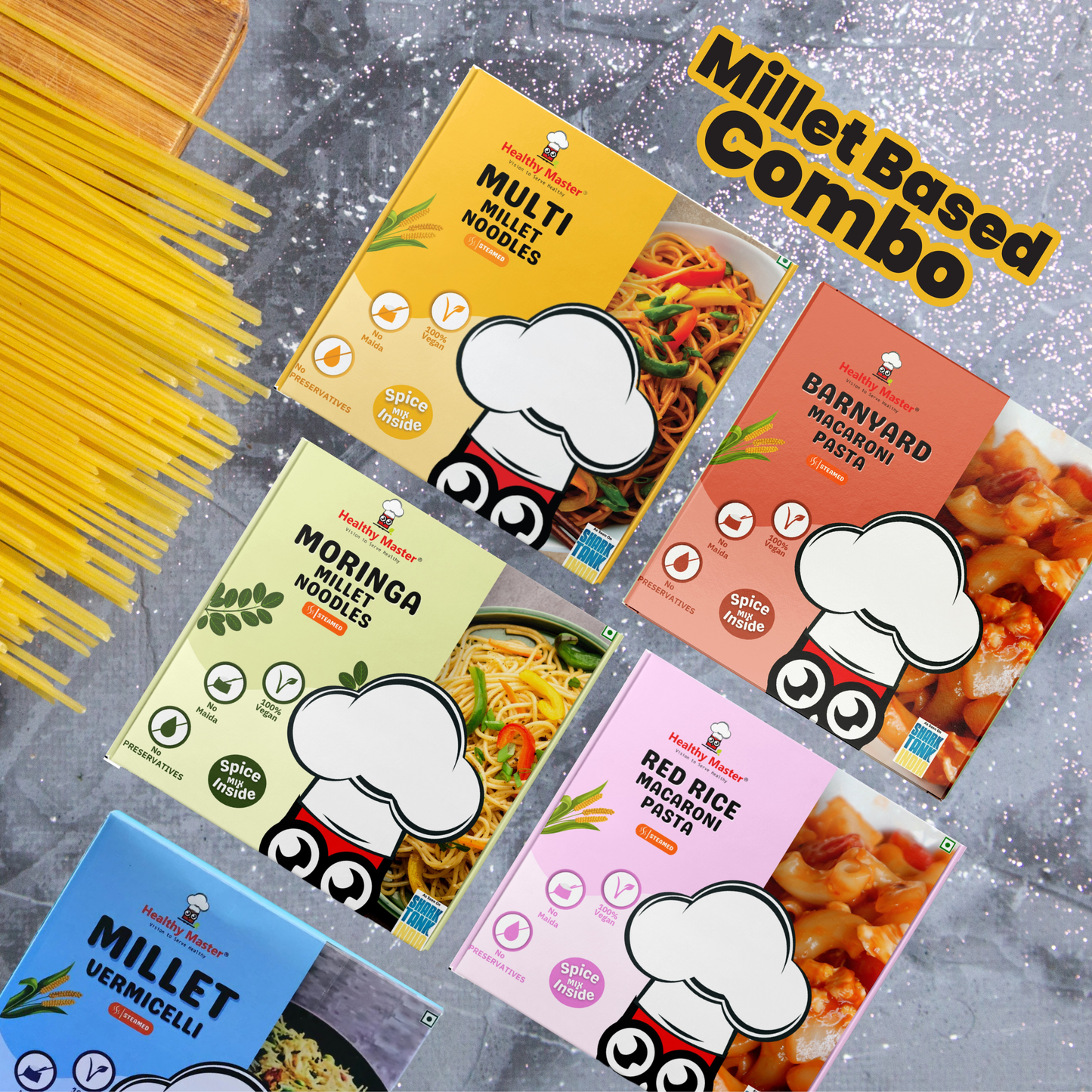 Noodles, Pasta & Vermicelli Combo - Millet Based