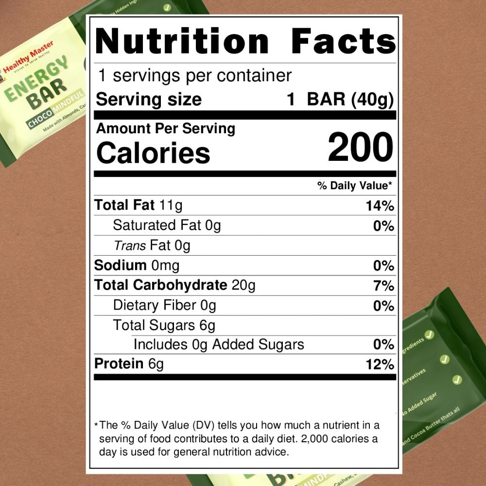 nutritions in Choco Mindful Energy Bar