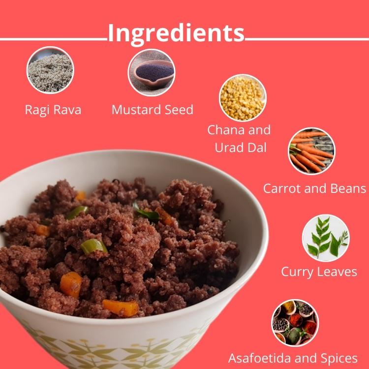 Ingredients in ragi upma